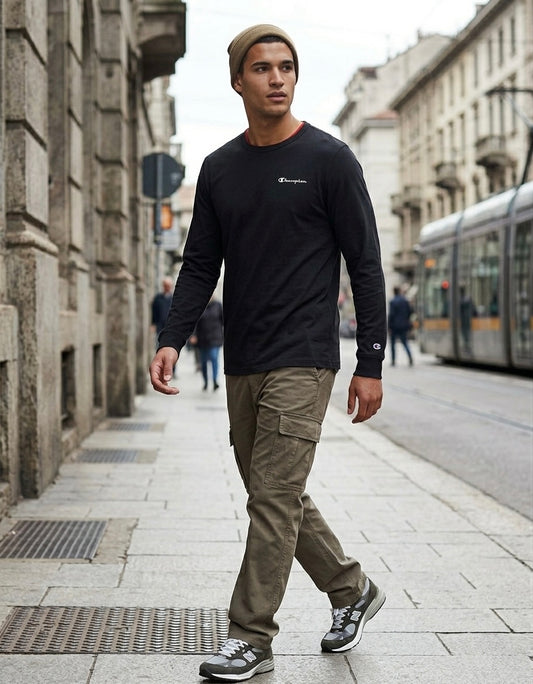 Champion Men's Black Long Sleeve T-Shirt